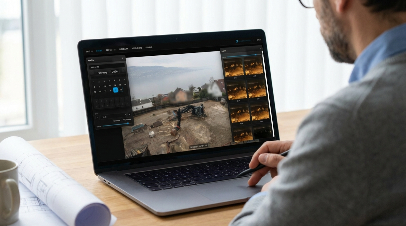 180 Grad Baustellenkamera mit Live Übertragung auf Infrastrukturprojekt
